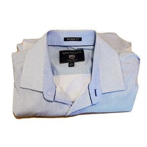 Report Collection Mens Dress Shirt Modern Fit Long Sleeve‎ Collared Blue